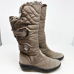 Pajar Women's Taupe Brown Knee High Snow Boots Size 38 (US 7) Waterproof Winter